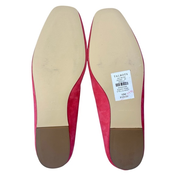Talbots Stella Knot Suede Leather Loafer Flat Slip On Hot Pink Preppy Size 10 - Picture 7 of 11